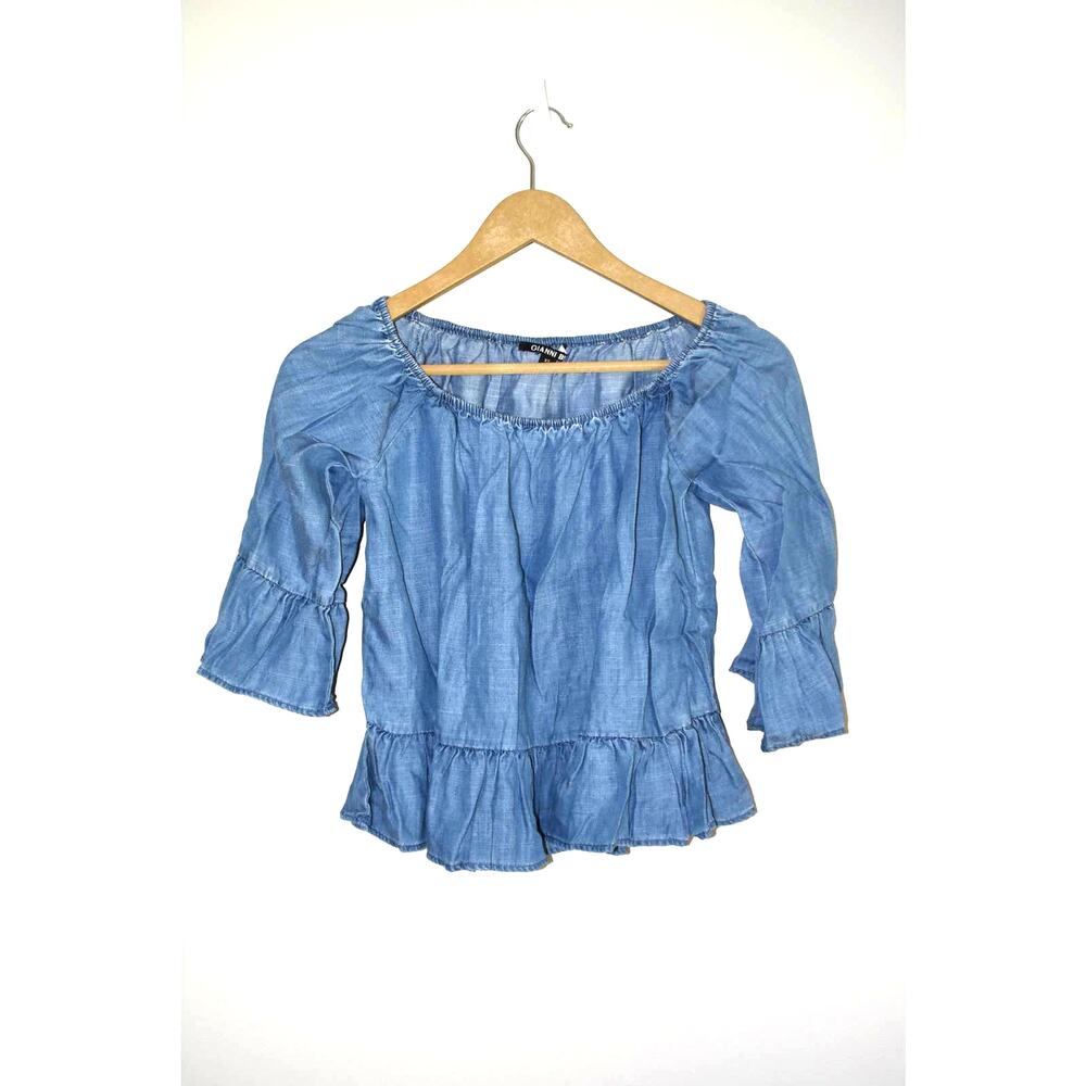 Gianni Bini Off the Shoulder Jean Top Size XS